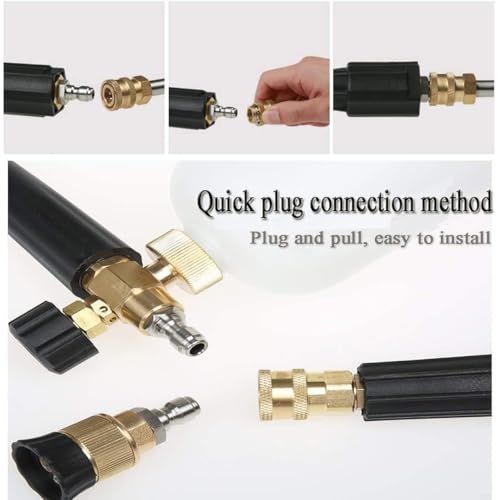 Image of Aimex 1 /4 Quick Connector QC Male Plug for Pressure Washer Fittings Male Threaded