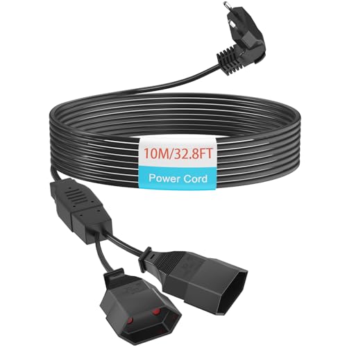 Rallonge européenne 2 voies 10m - Câble alimentation multiprise type C pour TV et moniteur