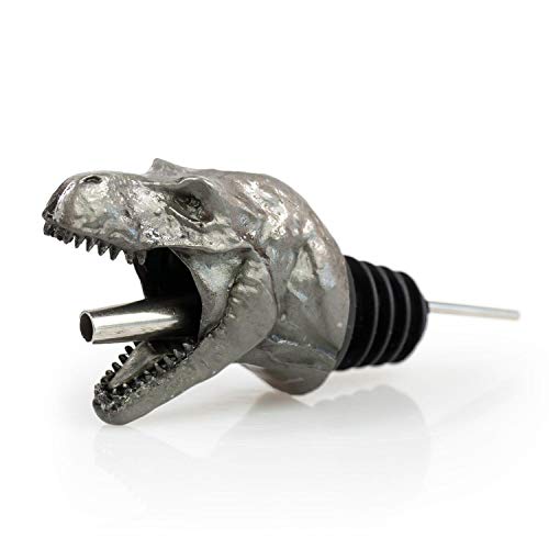 Jurassic Park T-rex Wine Pourer - Stainless Steel Pour Spout Fits Standard Wine Bottles - By Surreal Entertainment