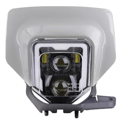 �o�C�N �w�b�h���C�g LED �w�b�h�����v �ɓK������ TE 150 FE 250 300 350 450 501 TX 125 2017-2023 �G���f���[���I�[�g�o�C�w�b�h���C�g�����v W/DRL(Headlight Mask White)