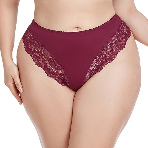 Genérico Sujetadores Encaje Triangulo Bragas cómodas Transpirables Recortadas de Encaje Sexy de Talla Grande para Mujer Tops Ropa Interior (Red, XL)