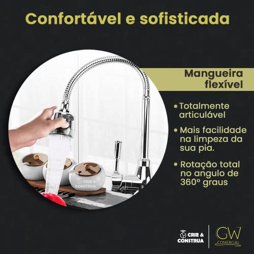 Torneira Pia Gourmet Cozinha Parede Com Filtro Super Luxo