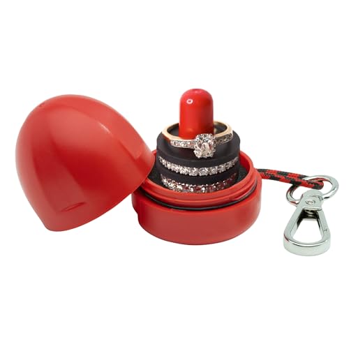 RING THING Waterproof Ring Holder Keychain for Travel & Gym (Ruby Red)