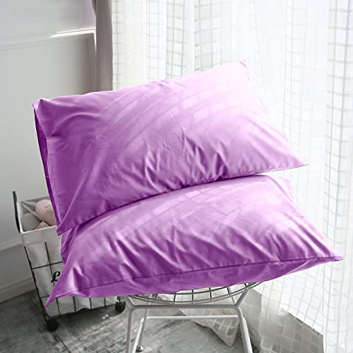 FLXXIE Microfiber Pillow Cases Standard Size, Soft Pillowcases with Envelope Closure, Wrinkle, Stain Resistant Pillow Covers, 20x26, Lavender