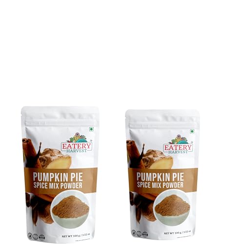 Image of EATERY HARVEST Pumpkin Pie Spice Powder Mix, 200g (100g x 2 Packs), All Natural Diabetic Friendly Seasoning for Lattes, Cookies, Beverages, Smoothies, No Added Sugar