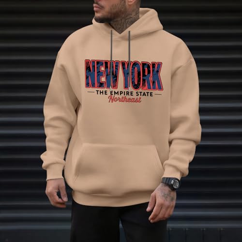 Graphic Hoodies for Men - Long Sleeve Letter Hooded Sweatshirt - Fall Winter Pullover Top Travel Fashion Clothes3