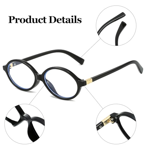 LJCZKA Oval Blue Light Glasses for Women Men Computer Glasses Oval Frame Anti Eyes Strain Headache Unisex for Reading Texting Gaming - Image 4