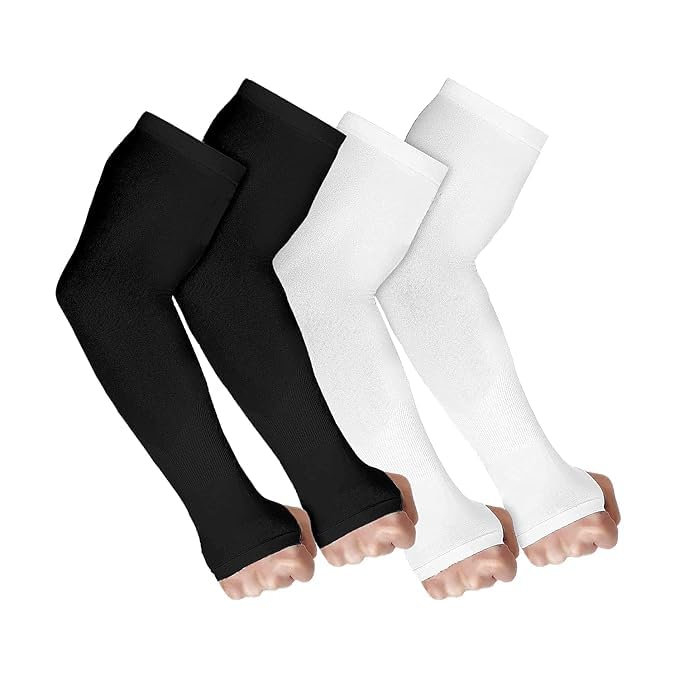 Image of Fuelbyte UV Protection Hand Gloves for Sun Protection - Arm Sleeves for Men & Women, Perfect for Bike Riding, Summer, and Outdoor Sports - Full Hand Gloves, Sun Gloves, Cooling Sleeves