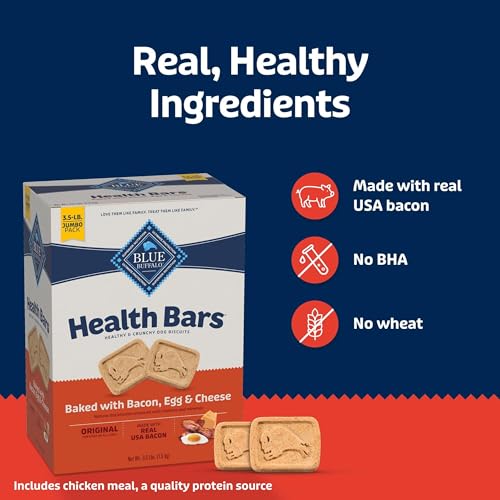 Blue Buffalo Health Bars Crunchy Dog Biscuits, Oven-Baked with Natural Ingredients, Bacon, Egg & Cheese, 3.5-lbs Box #5