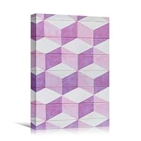 Canvas Wall Art Geometrical Patterns Abstract Colorful Geometric Hallway Minimalist Mixed Media Multicolor Patterns - 12x18 inches