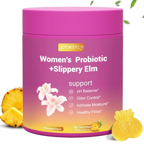 XOTMPFLY Her Juicy Feminine Probiotics Gummies for Women PH Balance for Women Womens Probiotic with Slippery Elm Gut Health & Immune Support Vegan Gluten Free 60 Count