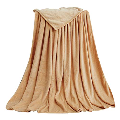 finess Twin Size Flannel Fleece Velvet Plush Bed Blanket Cozy Soft Lightweight Living Room Bedroom Air Conditioning Bed Blankets for Sofa Bedding (A)