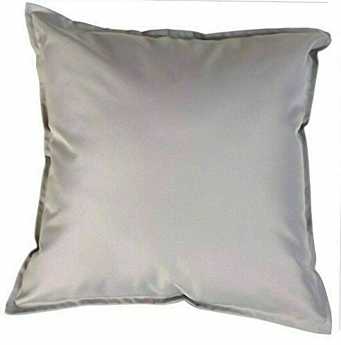 POSHLIVING 18"x 18" Silver Outdoor WATERPROOF FILLED Cushions Garden Furniture Scatter PAD (45 x 45 cm) (Silver)