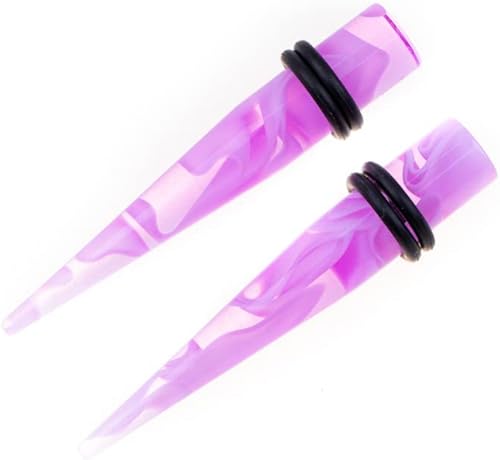 Miniatura 4 de Kit de Estiramiento de Orejas de 50 Piezas 14 Calibres-00 Calibres Expansores Cónicos de Acrílico Mármol Conjuntos de Joyería para Piercing