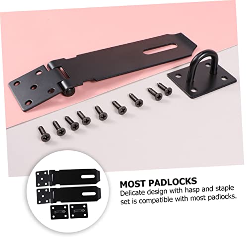 Image of Practical Door Hasp Latch Lock 2pcs Stainless Steel Security Padlock Clasp for Gates Desks