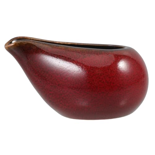 GRIRIW Dipping Pot Sugar Syrup Kettle Creamer Sauce Dispenser Sauce Pitcher Coffee Syrup Pitchers Coffee Dispenser Ceramic Pitcher Coffee Mug Coffee Ceramic Jug Gravy Boats Ceramics Red