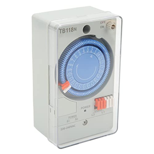 Interruptor de Temporizador Mecánico, Interruptor de Tiempo de Control Industrial Programable Antiinterferencias para Alumbrado Público, 220-240V