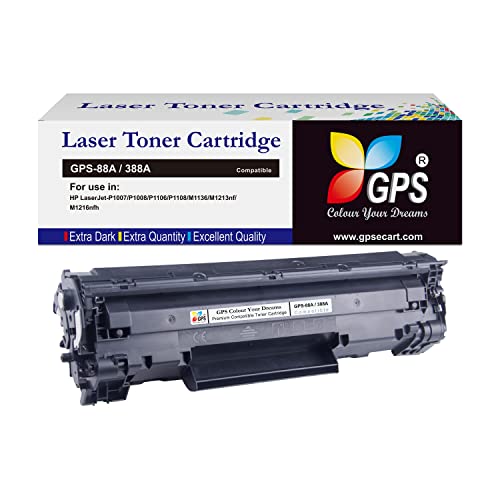 GPS Colour Your Dreams 88A Toner Cartridge for HP LaserJet P1007, P1008, P1106, P1108, M1213nf, M1136MFP, M126nw MFP, M1218nfs, M128fw MFP, M128fn MFP