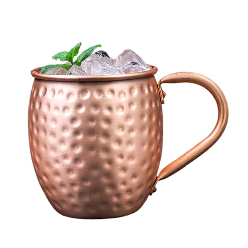 Botella de 530 ml martillada hecha a mano, tazas de cobre para mula, para cóctel, hogar, cocina, bar, fiestas de Navidad, eventos, beber cerveza, té, agua y bebidas