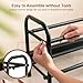 Gonfoam 2-Tier Expandable Shoe Rack,Adjustable Shoe Shelf Storage Organizer Heavy Duty Metal Free Standing Shoe Rack for Entryway Closet Doorway (Black)