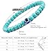 Lameybrt Evil Eye Bracelet 6mm Natural Stretch Adjustable Beaded Bracelets for Men (A04 Turquoise, XL (8.6