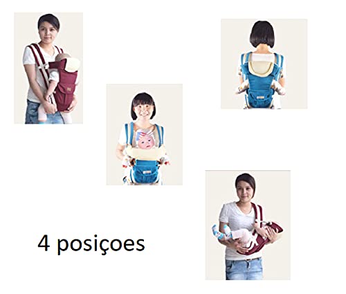 Canguru Multifuncional Ergonômico Segurança e Conforto do Bebê Maternidade Passeios (VINHO)