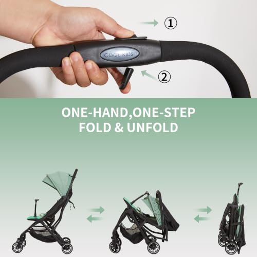 Image of Cool Kids Superb Lightweight Travel Stroller, Compact One-Hand Fold Buggy | Need an airplane approved toddler stroller? Slide folded turtle pram like rolling luggage through airport security.