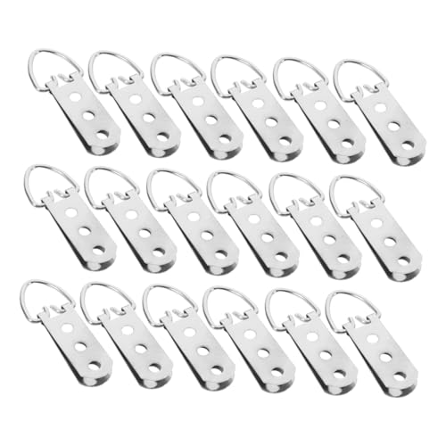 Image of HOMSFOU 20pcs D-Ring Picture Hangers Screws Three Hole Hooks for Hanging Art Mirrors and Frames Versatile Wall Mounting Hardware for Home Decor