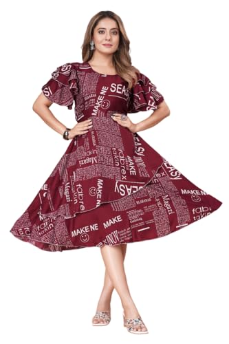 Image of Women Floral Print Sleeve Layred Dress
