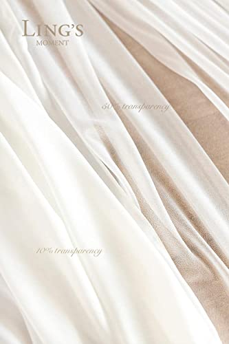 Ling's Moment Wrinkle-Free Wedding Backdrop Curtains 2 Panels 5Ft X 10Ft 50% Transparency White Chiffon Like Fabric Drapes For Wedding Arch Party Stage Decoration Canopy Bed Curtains #TOP6