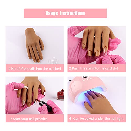 Nail Pratice Training Hand For Acrylic Nails With Stand Bracket,Soft Silicone Maniquin Hand, Flexible Bendable Nail Practice Fake Hand For Nails Art Practice Tool #TOP1