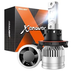 SEALIGHT H13/9008 Bulbs, Fog Light Super Bright, H13 Dual Beam LED Bulb with Adjustable Lock Ring, 9008 Bulbs with Cooling Fan, Pack of 2