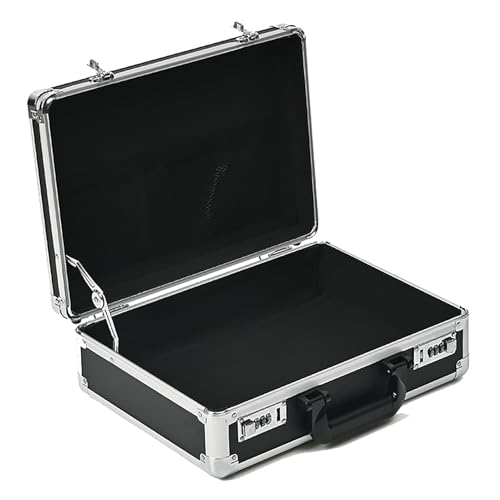 Valigetta argentata in lega di alluminio - Scatola portaoggetti di grande capacità per bagagli, documenti e orologi - Interno morbido, ferramenta resistente, 26 x 14 x 7 pollici - Organizer da viaggio