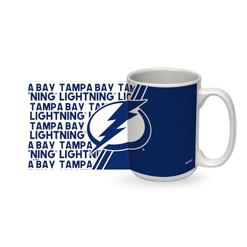 Rico Industries NHL Hockey Tampa Bay Lightning 15 oz White Ceramic Mug