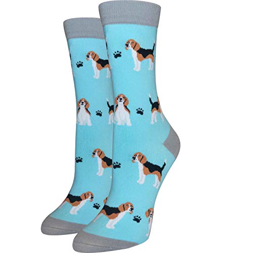 Women's Premium Comfort Animal Socks (Beagle Socks Blue)4