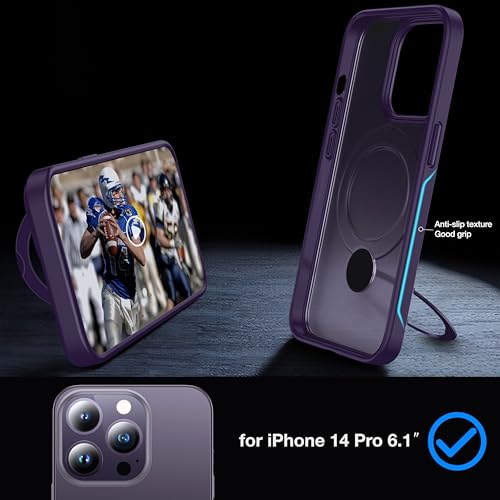 Coque iPhone 14 Pro MagSafe robuste en silicone mat translucide