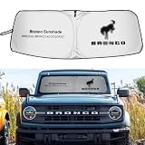 Windshield Sunshade Compatible with Bronco 2/4 Door 2021 2022 2023 Foldable Windshield Sun Visor Blo