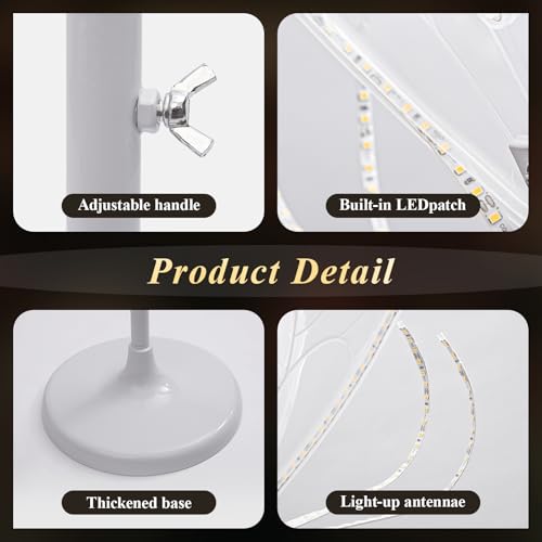 Lampadaire de mariage papillon LED électrique et support réglable - 6