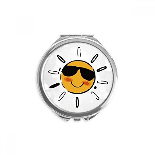 Miroir de poche illustration météo soleil idéal pour corriger le maquillage sans miroir fixe