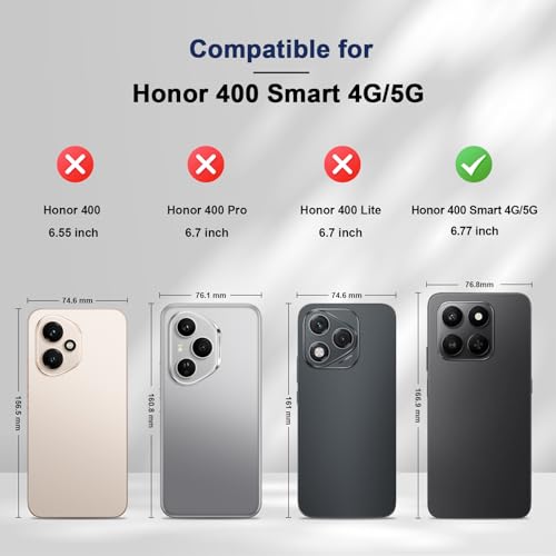 Image of Jasonyu Case for Honor 400 Smart, PU Leather Wallet Case [Shockproof] [Magnetic] [Card Holder] [Stand Function] Flip Case (Blue)