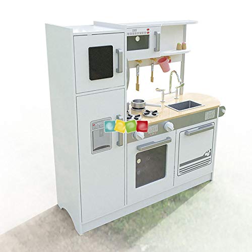 Huangjiahao Kitchen Kinderküche Große Kinder-Spielküche aus Holz Freiem Utensil Spielzeug Kinder Rollenspiele Pretend… – Bild 3