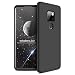 Produktbild TXLING für Huawei Mate 20 Hülle Hardcase 3 in 1 Ultra Dünn 360 Full Body Schutz Schutzhülle Anti-Kratzer Elegant Stoßfest Hart PC Bumper Handyhülle (Schwarz)+ 1 Stück Schutzfolie