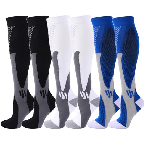 Image of 4 /6 Pairs Compression Socks for Women Men Circulation-Best Support for Nurses,Running,Athletic,Travel