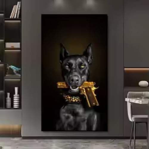 Poster doberman mafia pour décoration murale salon design moderne 60x80 cm