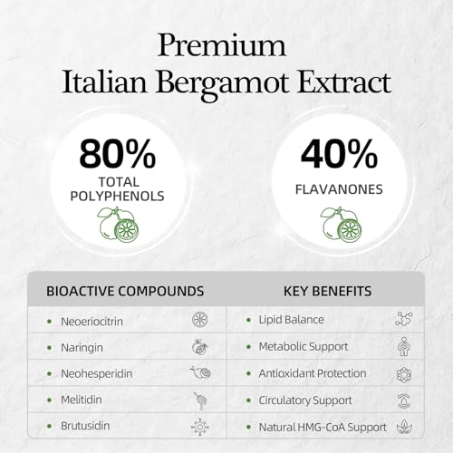 Citrus Bergamot with Aged Black Garlic Extract Softgels, 1160mg Cholesterol Support Supplement, 80% Polyphenols Bergamot Supplement for Heart, Circulation & Metabolic Health, Odorless 120 Gelcaps — view 3