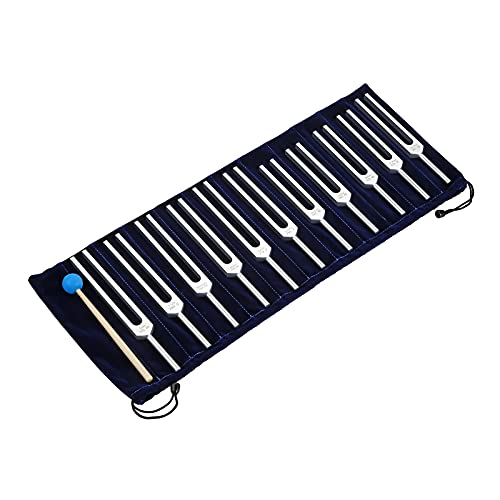 Solfeggio Tuning Fork Set with 11 forks, bag and accessories