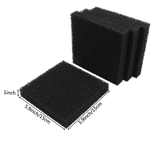 Afacygn Aquarium Filter Activated Carbon Media Pad Pre Filter Nitrate Remover For Fish Tank Pond Canister Filter (Xl (15X15X2.5Cm) 4 Pcs) #TOP1