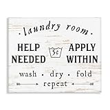 Stupell Home Décor Laundry Room Help Needed Apply Within Stretched Canvas Wall Art, 16 x 1.5 x 20, Proudly Made in USA