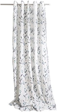 SCHRLING Printed Green Leaves Grommet Top Curtain Room Darkening 42" Wx84 L,1 Panel
