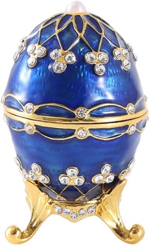 Custodia for Gioielli, Scatola Regalo, portagioie smaltato, Stile Vintage, a Forma di Uovo, portaorecchini, portagioie Decorativo, for Camera da Letto delle Vacanze di Pasqua